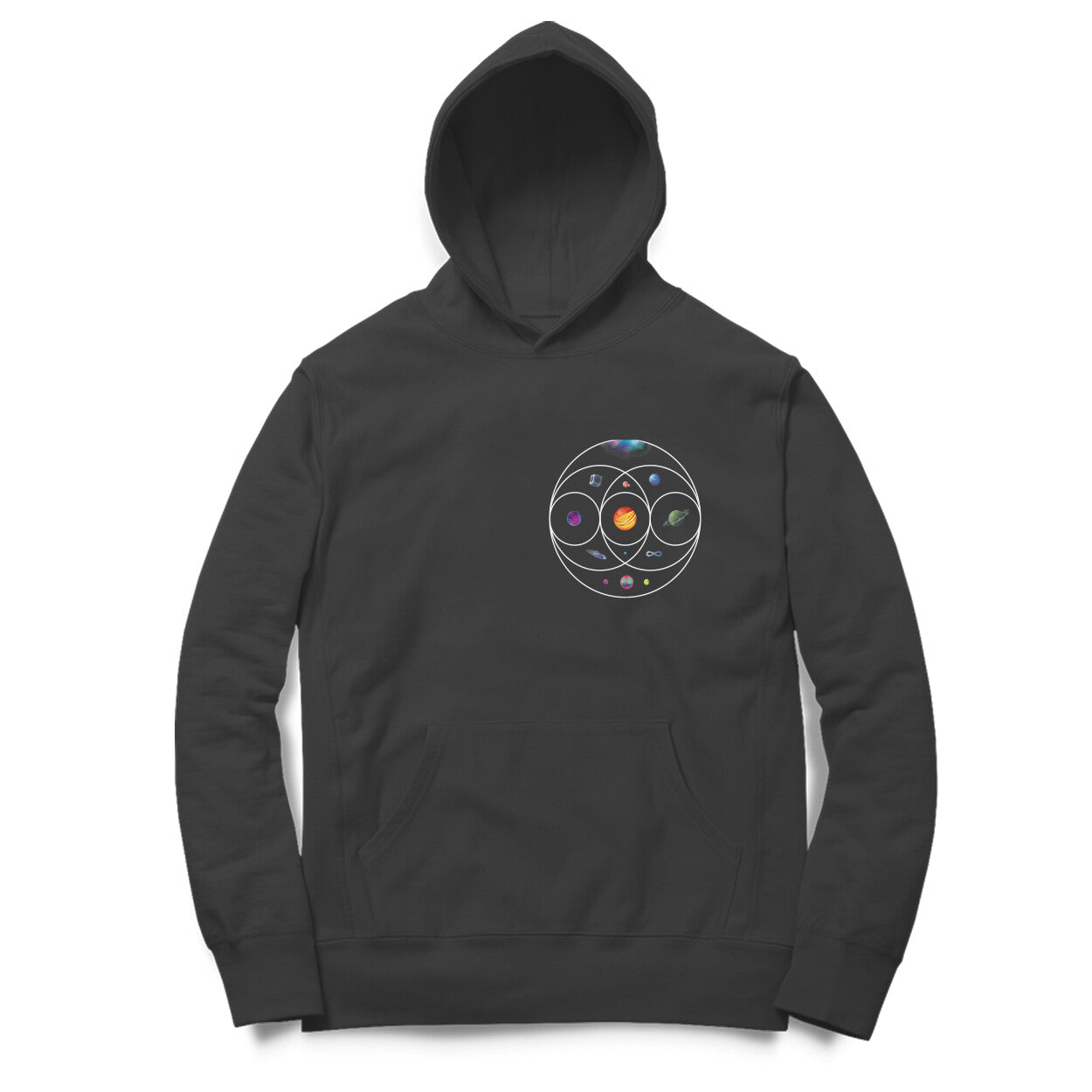 Official Coldplay oversized hoodie with album-inspired design for 2025 India tour