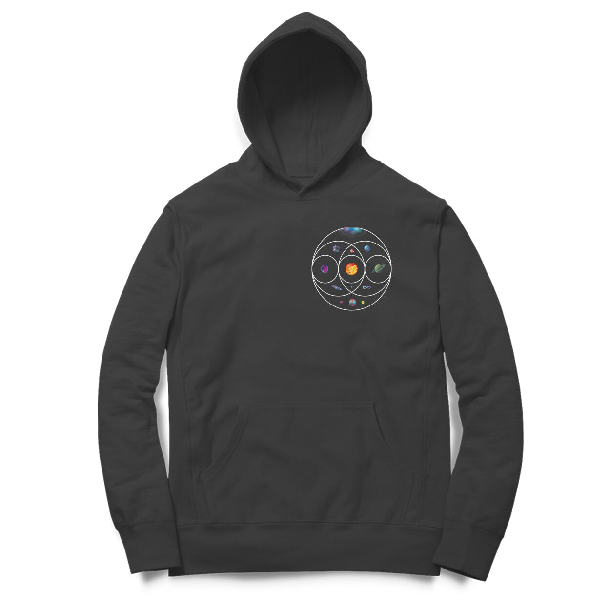 Official Coldplay oversized hoodie with album-inspired design for 2025 India tour