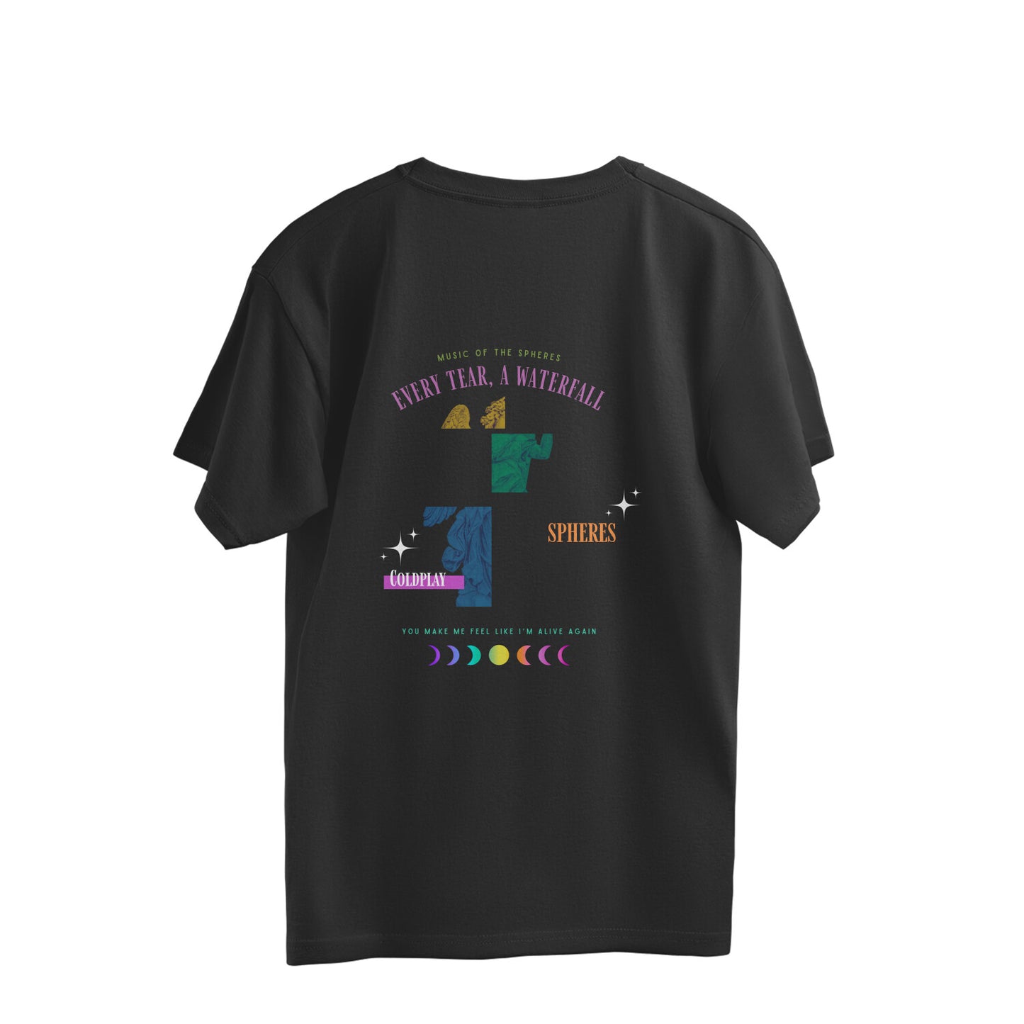 Official Coldplay Oversized Tshirt with song lyrics, perfect for 2025 India concert