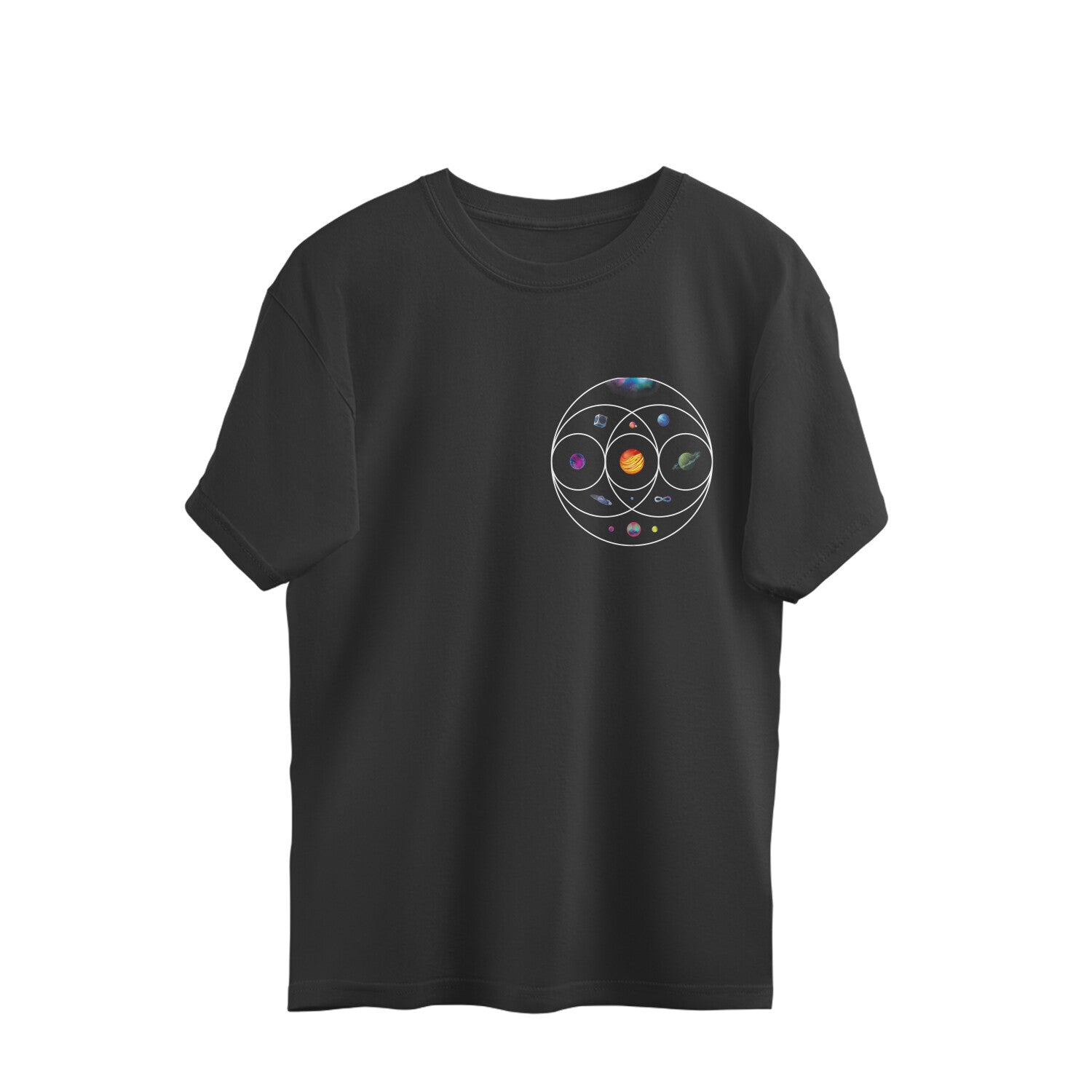 Official Coldplay oversized Tshirt with song lyrics, perfect for 2025 India concert